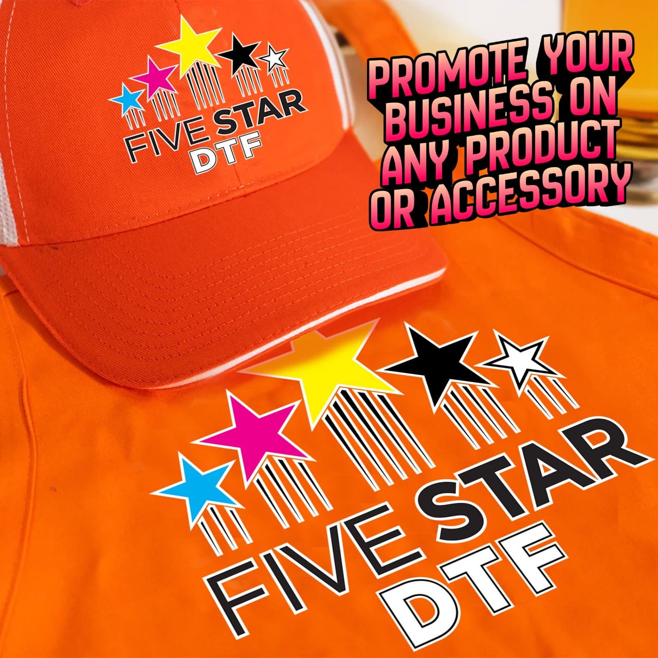 DTF transfer prints on hats and shirts - Five Star DTF